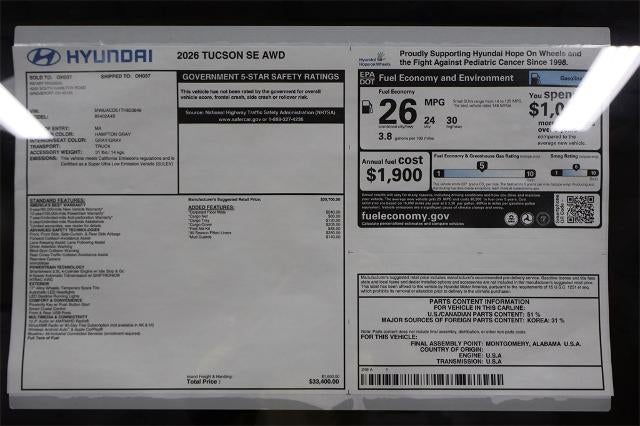 2026 Hyundai TUCSON SE AWD