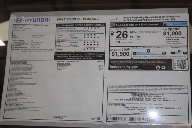 2026 Hyundai TUCSON SEL Plus AWD