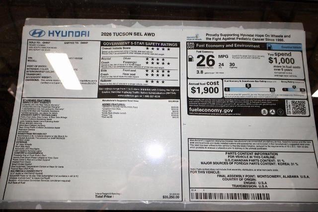 2026 Hyundai TUCSON SEL AWD