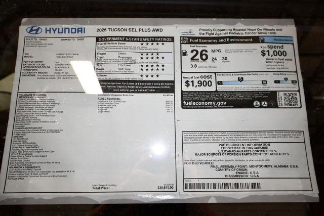 2026 Hyundai TUCSON SEL Plus AWD