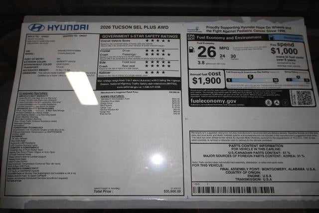 2026 Hyundai TUCSON SEL Plus AWD