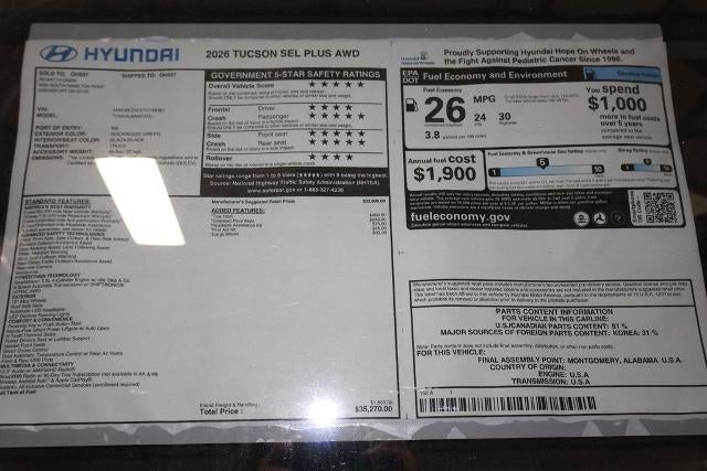 2026 Hyundai TUCSON SEL Plus AWD
