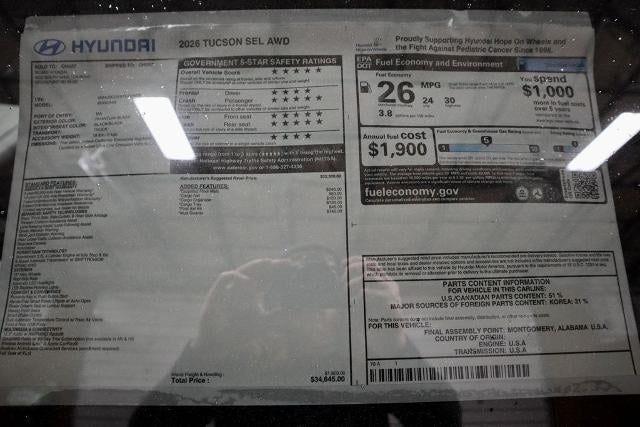 2026 Hyundai TUCSON SEL AWD