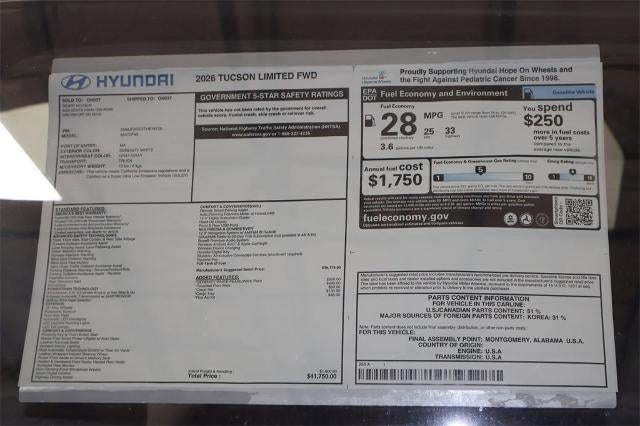 2026 Hyundai TUCSON Limited FWD