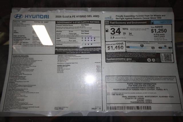 2026 Hyundai SANTA FE HYBRID SEL AWD