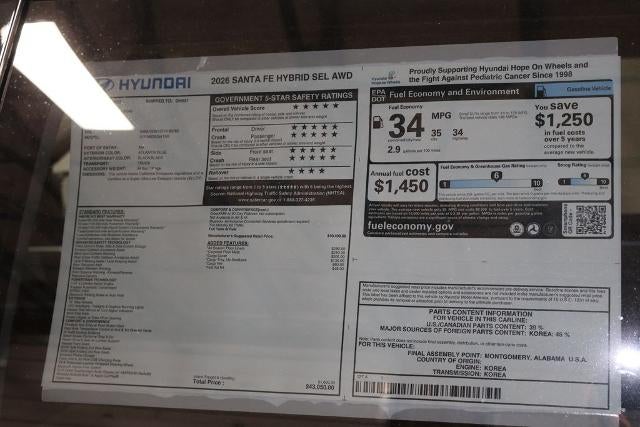 2026 Hyundai SANTA FE HYBRID SEL AWD