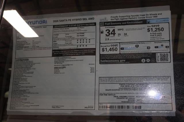 2026 Hyundai SANTA FE HYBRID SEL AWD