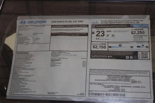 2026 Hyundai SANTA FE SEL AWD