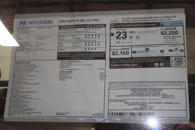2026 Hyundai SANTA FE SEL AWD