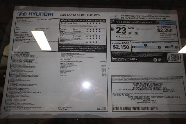 2026 Hyundai SANTA FE SEL AWD