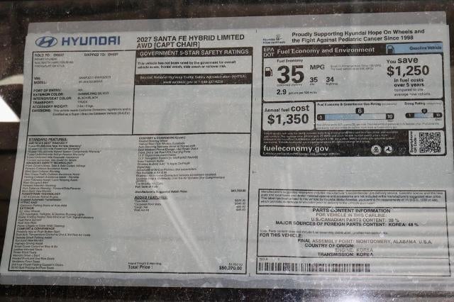 2027 Hyundai SANTA FE HYBRID Limited 6P AWD