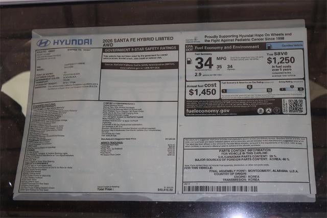 2026 Hyundai SANTA FE HYBRID Limited AWD