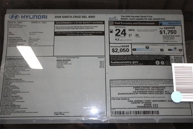 2026 Hyundai SANTA CRUZ SEL AWD