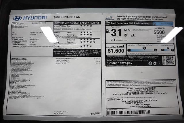 2026 Hyundai KONA SE FWD