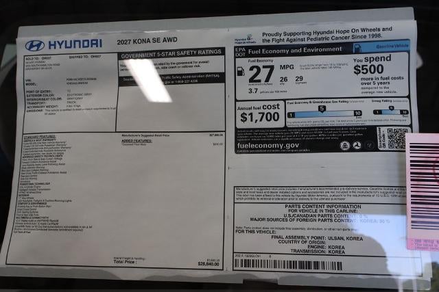 2027 Hyundai KONA SE AWD
