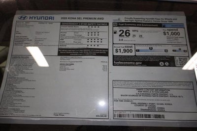 2026 Hyundai KONA SEL Premium AWD *Ltd Avail*