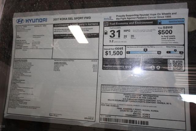 2027 Hyundai KONA SEL Sport FWD