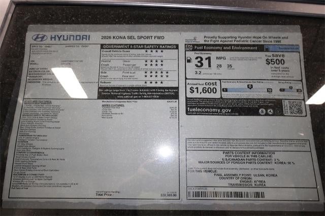 2026 Hyundai KONA SEL Sport FWD *Ltd Avail*
