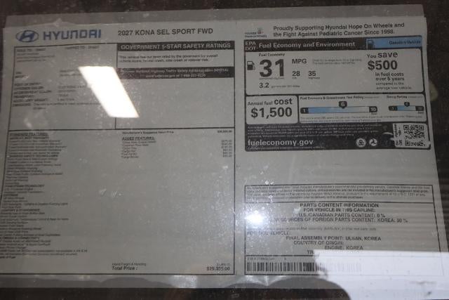 2027 Hyundai KONA SEL Sport FWD