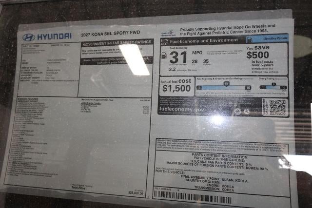 2027 Hyundai KONA SEL Sport FWD