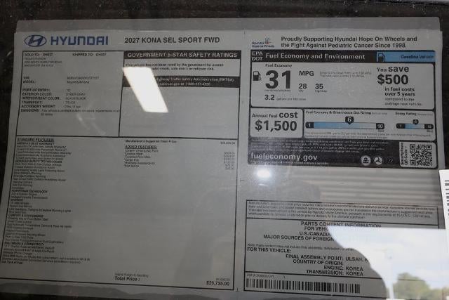 2027 Hyundai KONA SEL Sport FWD
