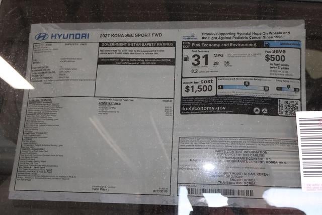 2027 Hyundai KONA SEL Sport FWD