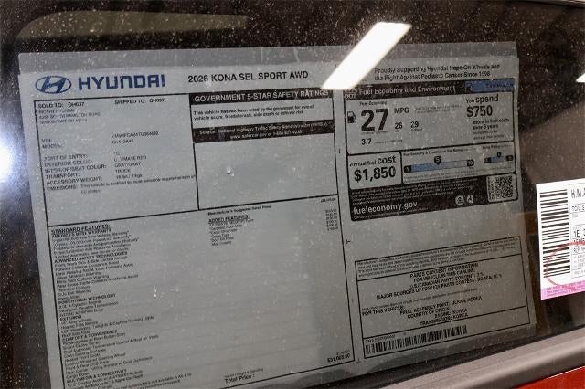 2026 Hyundai KONA SEL Sport AWD *Ltd Avail*