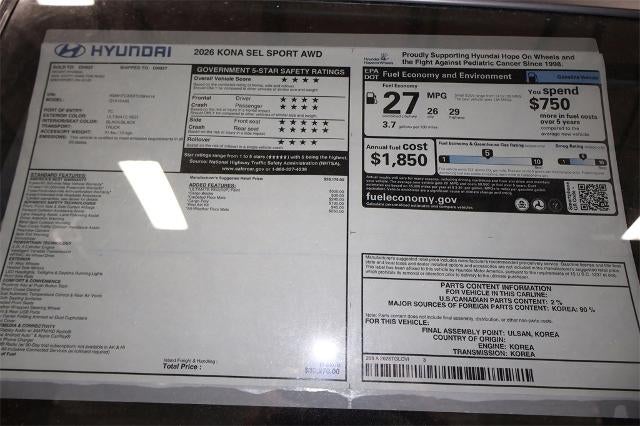 2026 Hyundai KONA SEL Sport AWD *Ltd Avail*