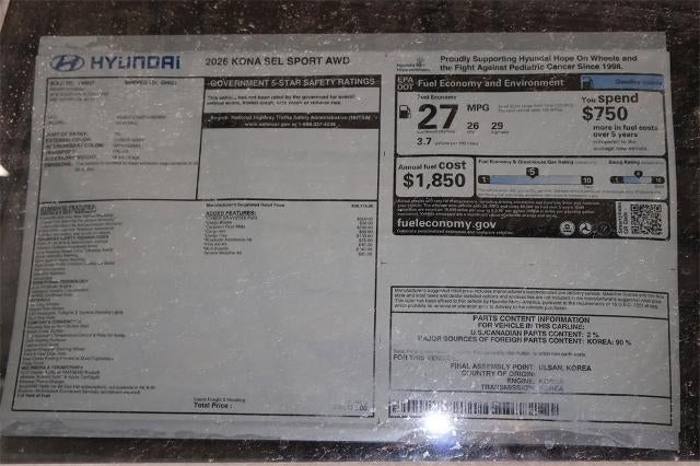 2026 Hyundai KONA SEL Sport AWD *Ltd Avail*