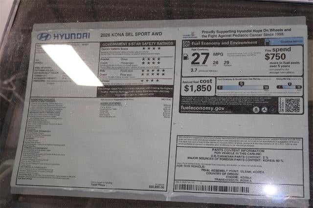 2026 Hyundai KONA SEL Sport AWD *Ltd Avail*