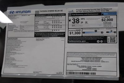 2026 Hyundai TUCSON HYBRID Blue SE AWD