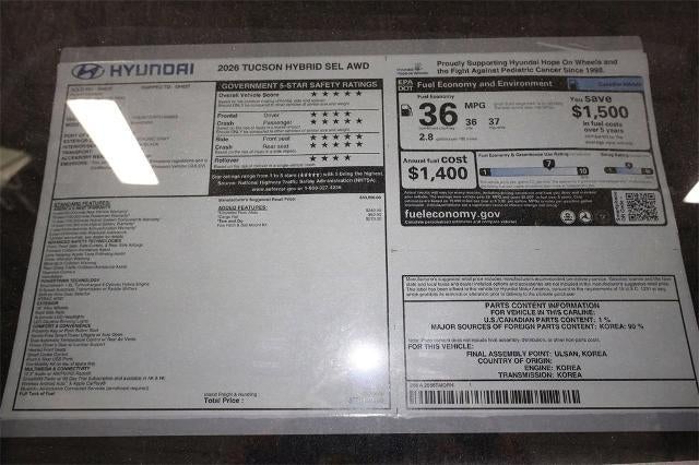 2026 Hyundai TUCSON HYBRID SEL AWD