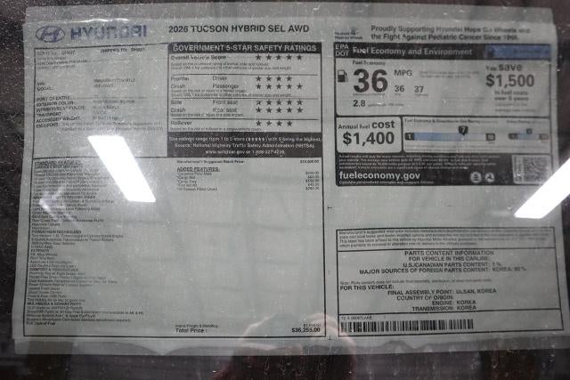 2026 Hyundai TUCSON HYBRID SEL AWD