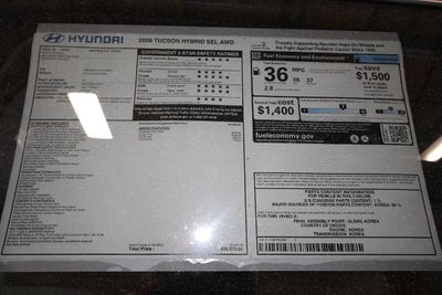 2026 Hyundai TUCSON HYBRID SEL AWD