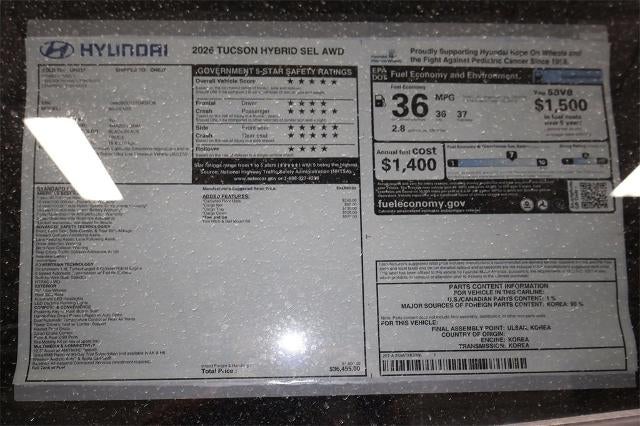 2026 Hyundai TUCSON HYBRID SEL AWD