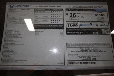 2026 Hyundai TUCSON HYBRID SEL AWD