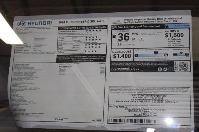 2026 Hyundai TUCSON HYBRID SEL AWD