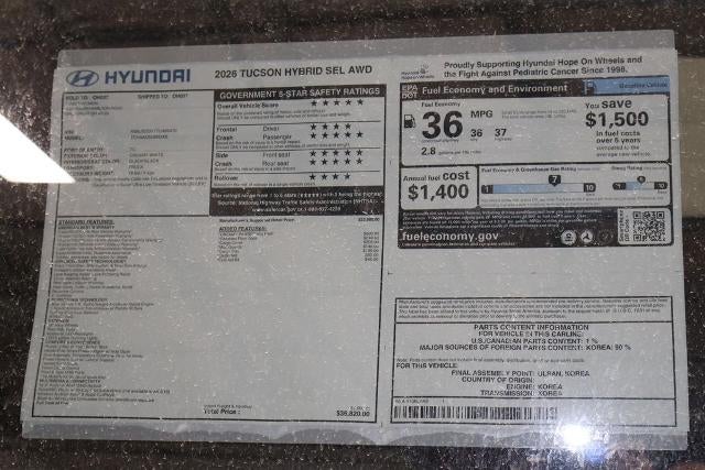 2026 Hyundai TUCSON HYBRID SEL AWD