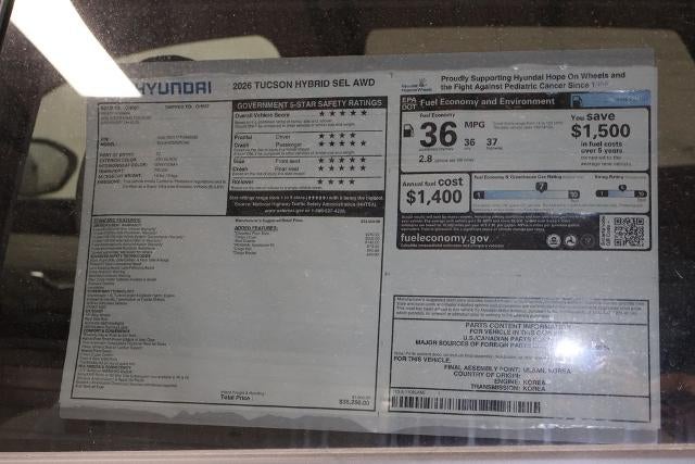 2026 Hyundai TUCSON HYBRID SEL AWD