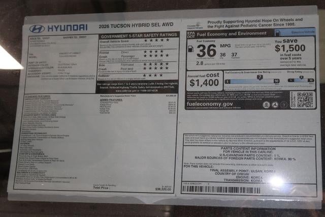 2026 Hyundai TUCSON HYBRID SEL AWD