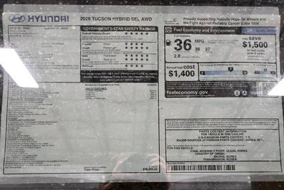 2026 Hyundai TUCSON HYBRID SEL AWD