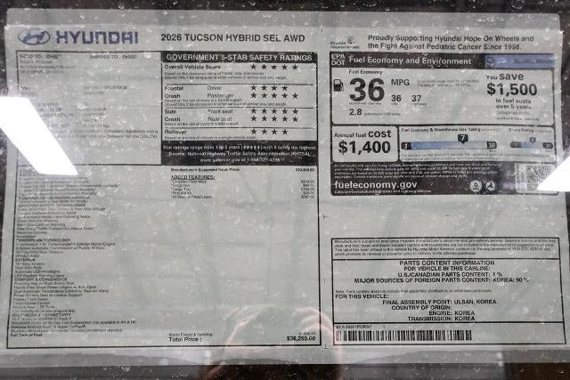 2026 Hyundai TUCSON HYBRID SEL AWD