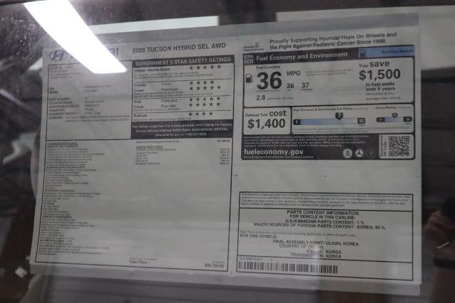 2026 Hyundai TUCSON HYBRID SEL AWD