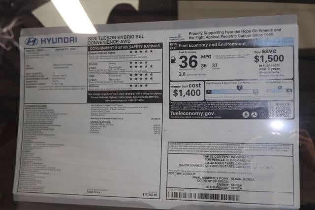 2026 Hyundai TUCSON HYBRID SEL Convenience AWD