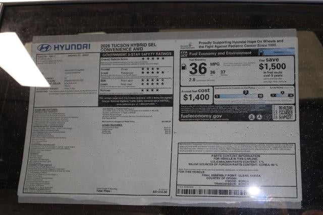 2026 Hyundai TUCSON HYBRID SEL Convenience AWD