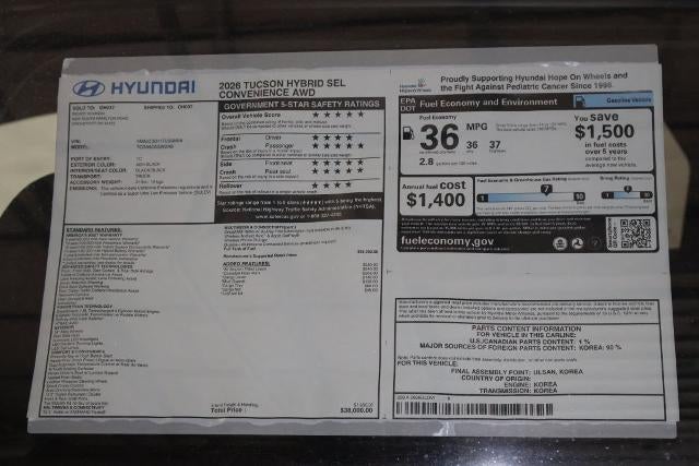 2026 Hyundai TUCSON HYBRID SEL Convenience AWD