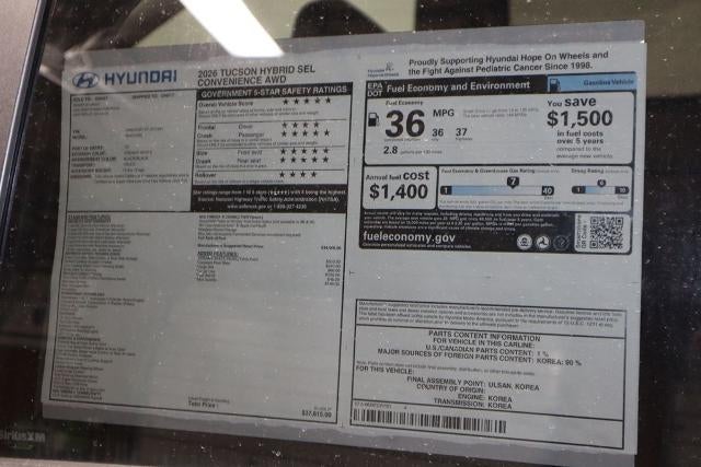 2026 Hyundai TUCSON HYBRID SEL Convenience AWD