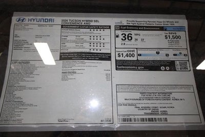 2026 Hyundai TUCSON HYBRID SEL Convenience AWD
