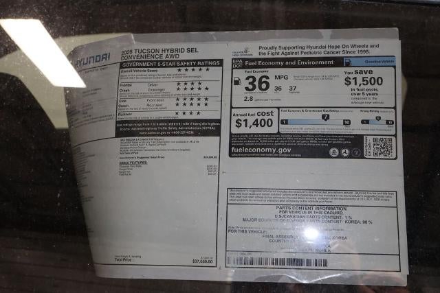 2026 Hyundai TUCSON HYBRID SEL Convenience AWD