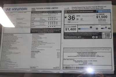 2026 Hyundai TUCSON HYBRID Limited AWD